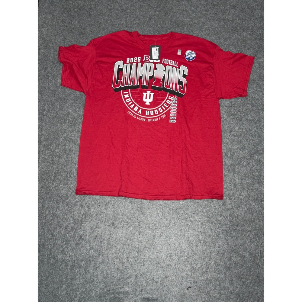 Blue 84 Indiana Hoosiers 2025 Big Ten Football Champions Tee Red XXL NEW